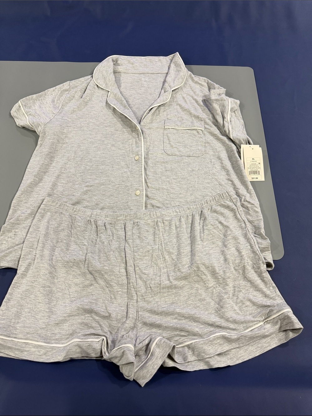 stars above Heather Gray Short Sleeve Knit Pajama Set